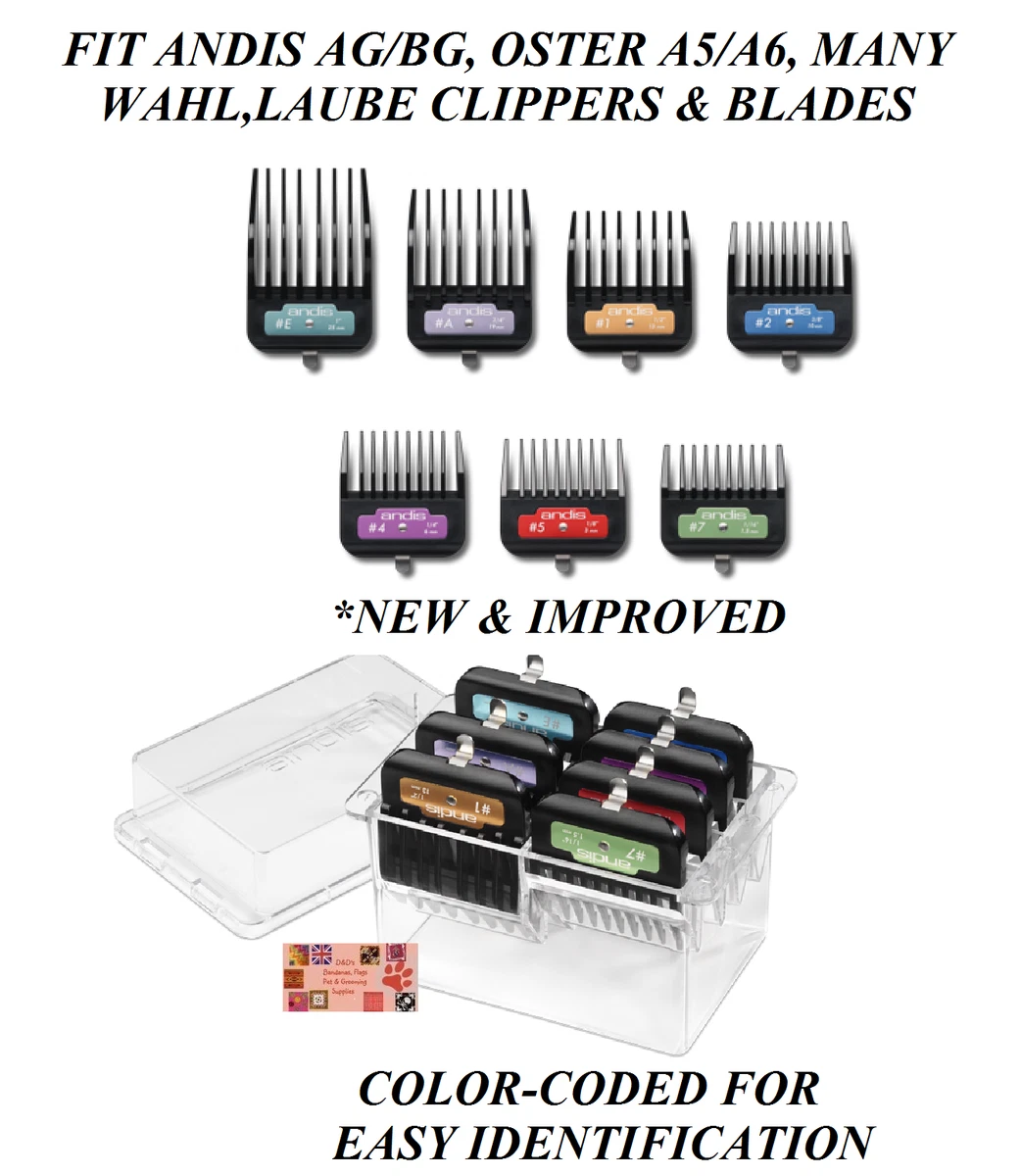 ANDIS Premium Metal Clip Blade GUIDE COMB SET Fits AG AGC DBLC SMC MBG Clipper