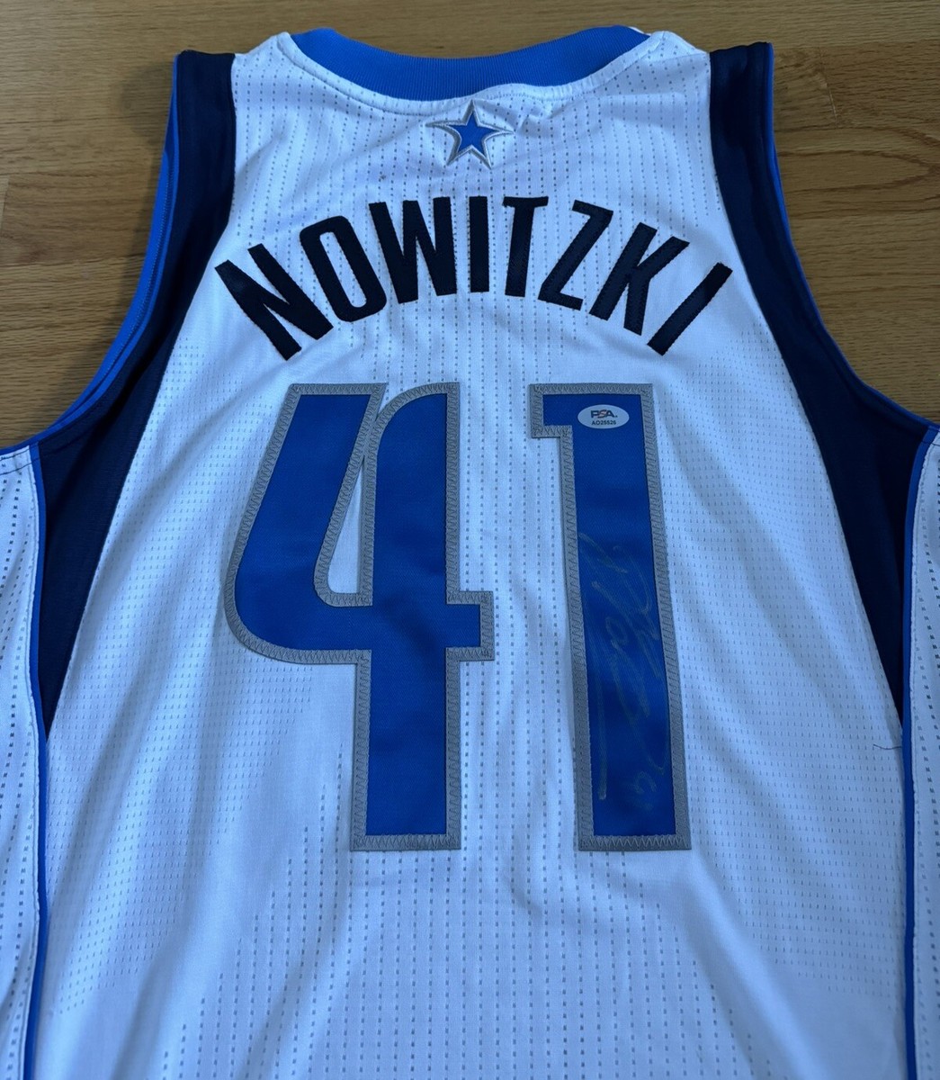 NBA Dallas Mavericks Dirk Nowitzki Signed Adidas Rev30 Jersey Psa