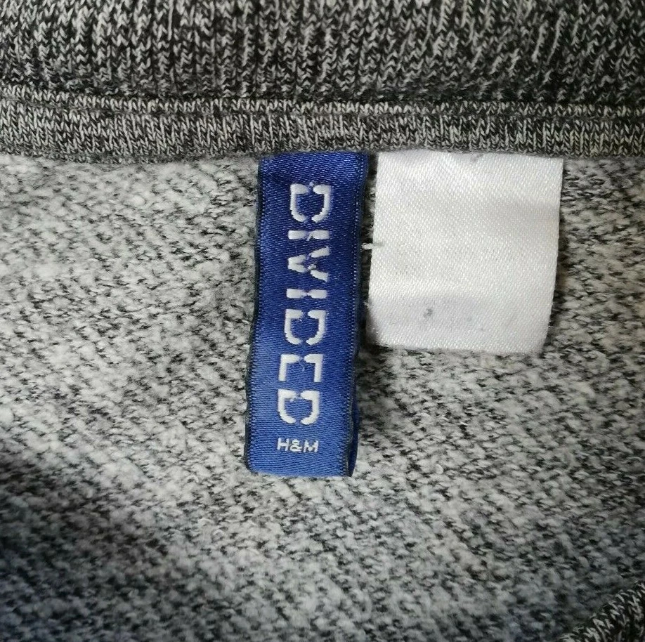 Camiseta DIVIDED BY H&M Bonita Camiseta Gris Para Hombre Talla L Mangas Largas Cuello Redondo Algodón Foto 3 de 4