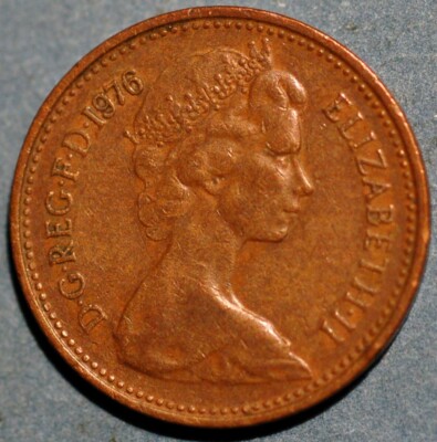 United Kingdom 1 New Penny 1976 Elizabeth II KM# 915