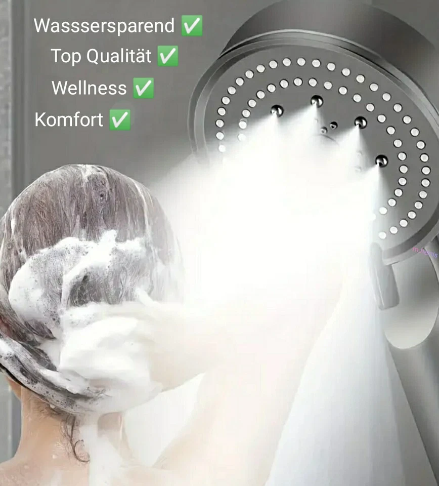 5 Modi Wellness 🚿Duschkopf Handbrause Hochdruck Wassersparende Duschbrause Set  - Bild 3 von 4