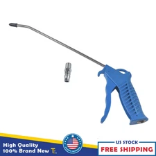 13" Long Offset Angle Nozzle Air Blow Gun with Pistol Grip Brass Pistol Blue