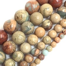 Natural Blue Ocean Jasper Round Spacer Bead 15" 4mm 6 8mm 10 12mm Jewelry Making