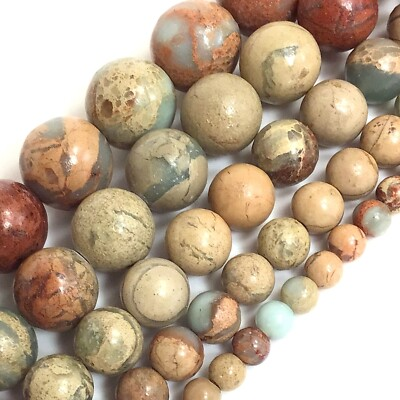 #ad #ad Natural Blue Ocean Jasper Round Spacer Bead 15quot; 4mm 6 8mm 10 12mm Jewelry Making $9.99