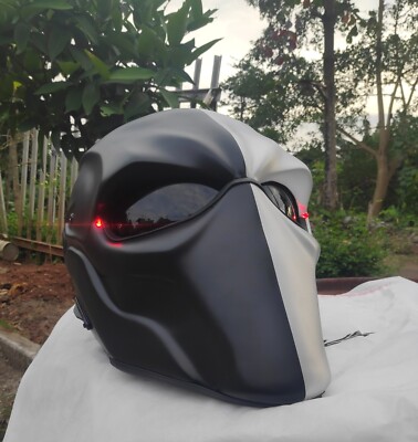 Custom Death Stroke Helm Silber Farbe für Motorrad (APPROVED DOT/ECE)