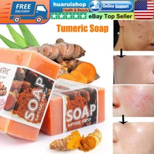 5x Turmeric Soap Face Cleansing Anti Acne Skin Brighten Remove Pimples Dark Spot