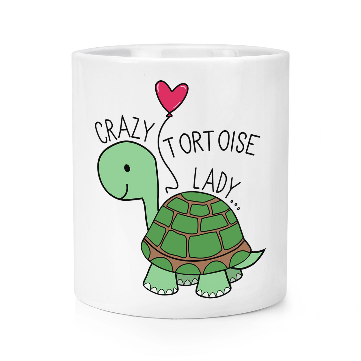 Crazy Tortoise Lady Makeup Brush Pencil Pot - Funny