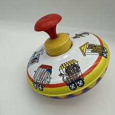 Vintage Spinning Top Metal Tin Toy Circus Train Ohio Art