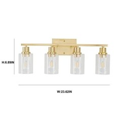 4-Lights Gold Light Fixture, Brushed Brass Vanity Light AM-70050-4-BR