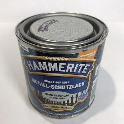 1x Hammerite Metall Schutzlack, 250 ml, Hammerschlag Silbergrau
