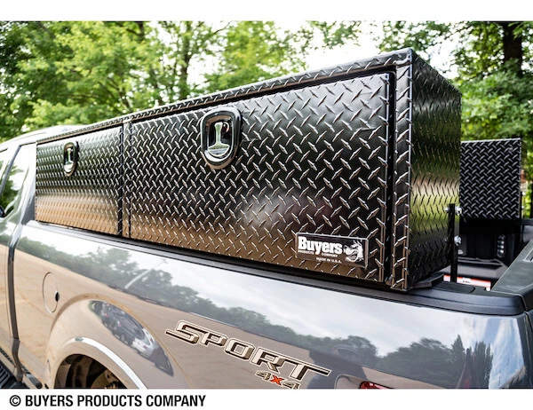 Buyers #1721565, Black Diamond Tread Aluminum Topsider Toolbox, 18" x 16" x 90" - Image 3 of 4