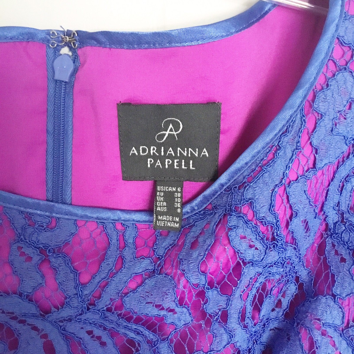 Adrianna Papell Lace Overlay Dress 6 Purple Pockets | eBay Adrianna Papell Lace Overlay Dress 6 Purple Pockets | eBay