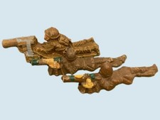 Playwood Barclay Manoil Lot 3 Composition Soldier Prone Machine Gunner 1940s WW2