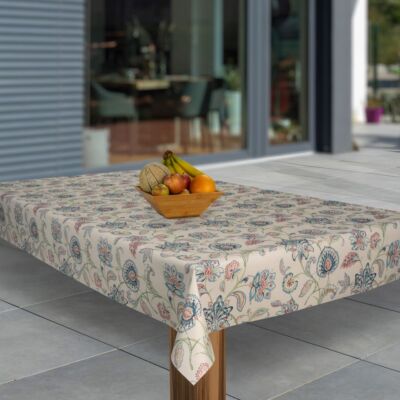 Wachstuch-Tischdecken Weihnachten Blumen Blau Rot Weiß rechteckig