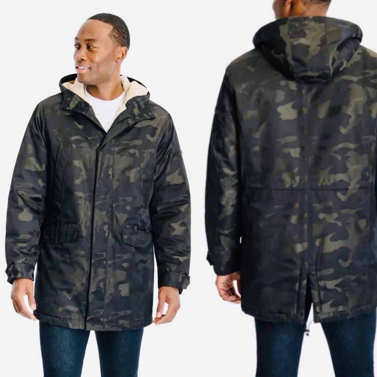 NWT MICHAEL KORS Men's Camouflage Print Hooded Parka Jacket Winter