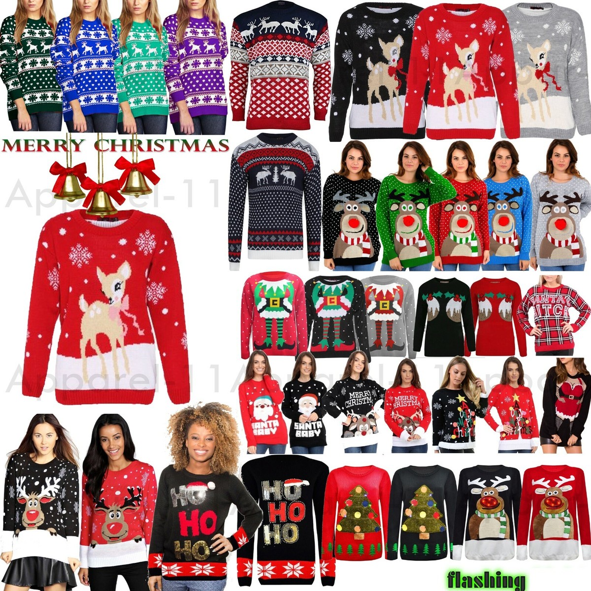 Meme Clothing Big Package Christmas Sweater Christmas Theme Ladies New  Sweater Elk Snowflake Christmas