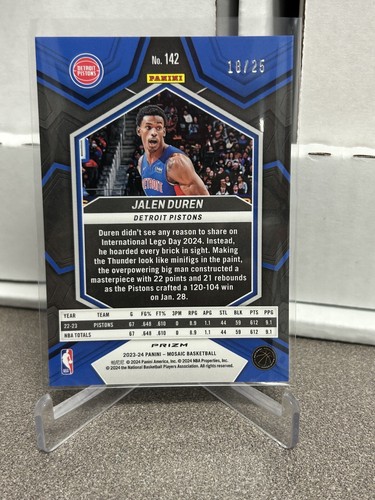 Mosaico 2023 - Jalen Duren White Prizm 18/25 #142 pistones - Imagen 2 de 2