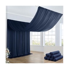 40ft 20ft Navy Blue Ceiling Drapes for Parties Weddings, 8 Panels 5 20