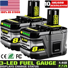 2PACK For RYOBI P108 18V One Plus High Capacity 8.0Ah Battery 18Volt Lithium-Ion