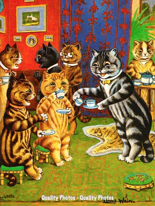 Cats Enjoy Afternoon Tea 8.5x11