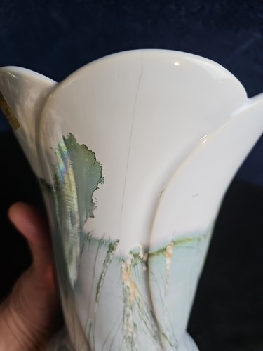 Vintage Royal Haeger Vera Cruz Tulip Petal Vase Glazed Pottery 1998 Large USA - Picture 10 of 14