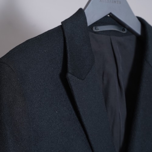 ALL SAINTS Coat Mens UK38 EU48 Black Wool Overcoat Mac Celebrity MC047P Hilt - Picture 12 of 22