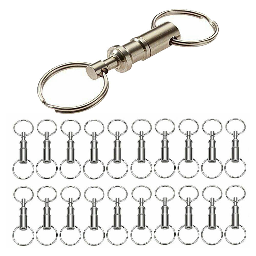 20pcs Detachable Pull Apart Quick Release Keychain Key Rings Key Chain Tool USA
