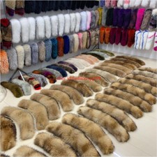 Unisex Raccoon Fur 100%Real Fur Scarf Trim For hood jacket cap collar Coat Neck
