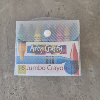 16x Jumbo Buntstifte - Kinder spielen - Arty Crafty - Neu & Versiegelt - Kostenloser Versand - Farbe