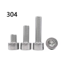 304 Stainless Steel Allen Hex Socket Bolts Cap Head Screws M1.6-M8 Select
