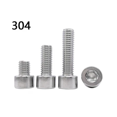 QUARKMRO 304 Stainless Steel Allen Hex Socket Bolts Cap Head Screws M1.6-M8 Select