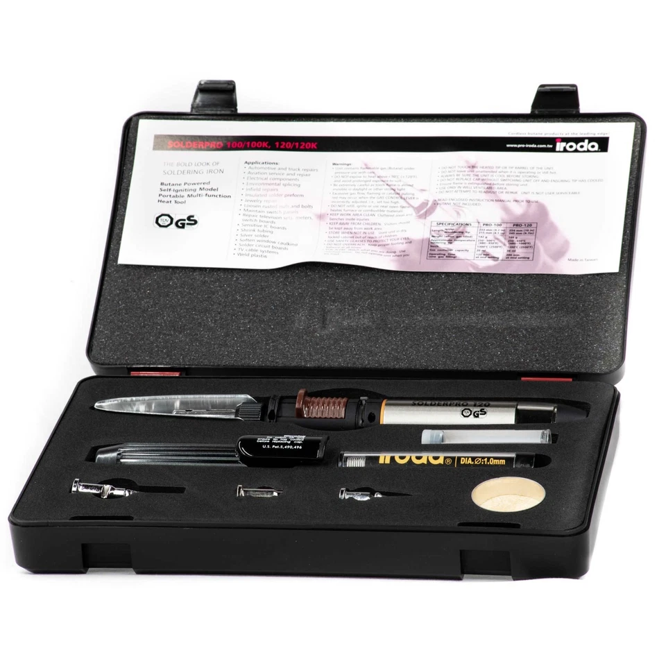 Kit de ferro de solda a gás butano Iroda SOLDERPRO 120, SP120, SP-120 - Imagem 2 de 4