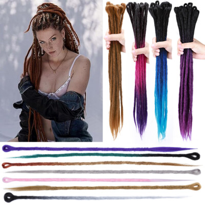 100% Handmade Soft Dreadlock Hair Extension Ombre Straight As Real Dread Lock US