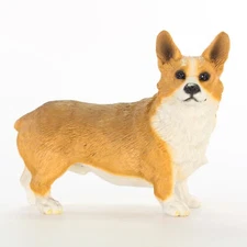 Corgi Figurine Hand Painted Collectible Statue Pembroke
