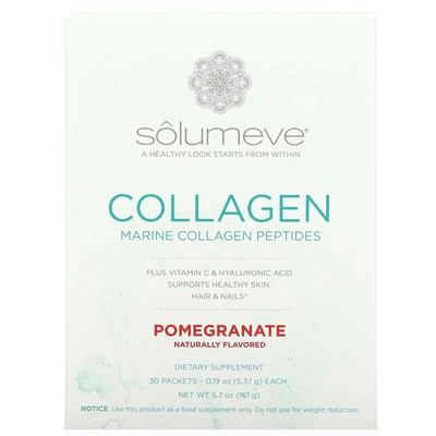 2 X Solumeve, Collagen Peptides Plus Vitamin C & Hyaluronic Acid, Pomegranate, 3