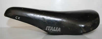 SELLE DE VELO ITALIA CX CUIR NOIR OLD BICYCLE SADDLE RENNRAD SATTEL LEDER - Photo 1/4