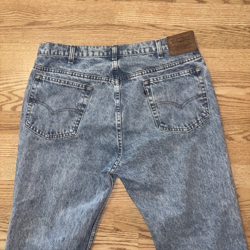 Levis Relaxed Leather Tag Acid Wash Two Horse 38x32 Demin Jeans Made In USA - Bild 5 von 9