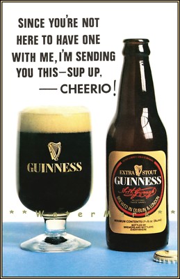 Missing You Cheerio Guinness Vintage Poster Print Retro Style Bar Wall Decor