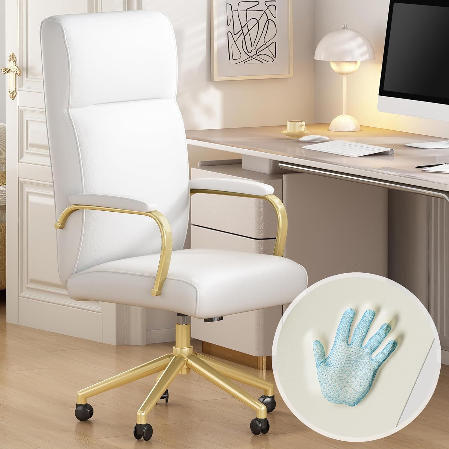 Memory Foam, High Back Leather Office Chair