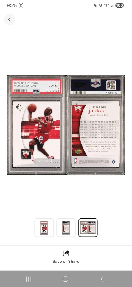 迈克尔·乔丹 2005 SP 正品 #12 PSA 10 芝加哥公牛队 MVP 名人堂山羊 低帮 — 第 3/3 张图片