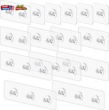 vivinin 15 Pack Shower Caddy Adhesive Replacement Shelf Hooks No Drilling Clear