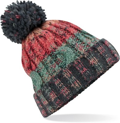 Corkscrew Pom Pom Beanie Wintermütze | Beechfield | B486
