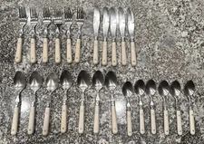 WF Washington Forge Mardi Gras White Stainless Flatware Lot Of 24 Pcs VTG China