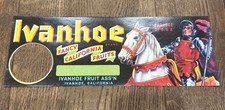 Vintage Ivanhoe Brand, Fancy Fruits Crate Label, Circa 1940 & 1950's,