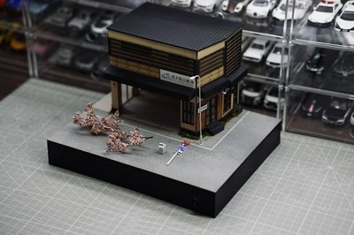 1/64 Miniature Parking Space Scene Feng D Osaka Auto Care Shop Collecting gifts 