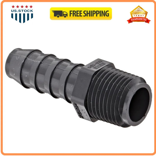 Spears 1436 Series PVC Tube Fitting Adapter Schedule 40 Gray 1/2 Barbed x NPT...