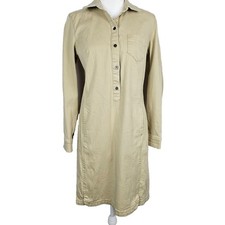 Light Academia Womens 4 Khaki Tan Business Casual Cottagecore Shirt Dress JJill