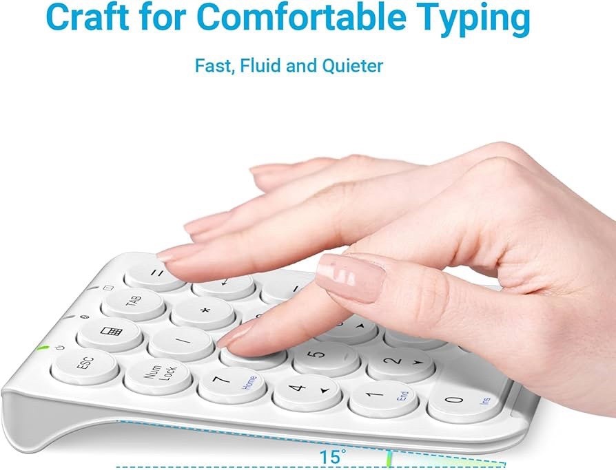 iClever KP08 Wireless Numeric Keypad 22 Keys Number Pad Portable Number Keyboard