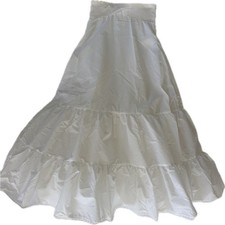 Vintage White Multi-Tiered Tulle Crinoline Petticoat - Knit Waist