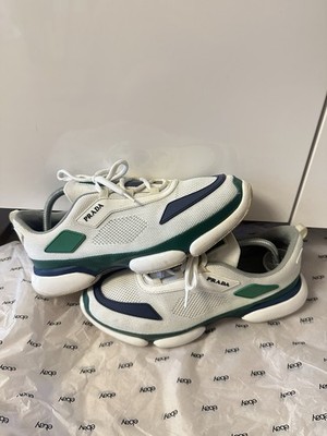Prada Cloudbust Sneaker Size 7 AUTHENTIC in White Green And Blue FAST SHIPPING